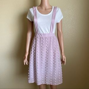 Piper & Scoot The Ellis Swiss Midi Overall Skirt Mauve Size S